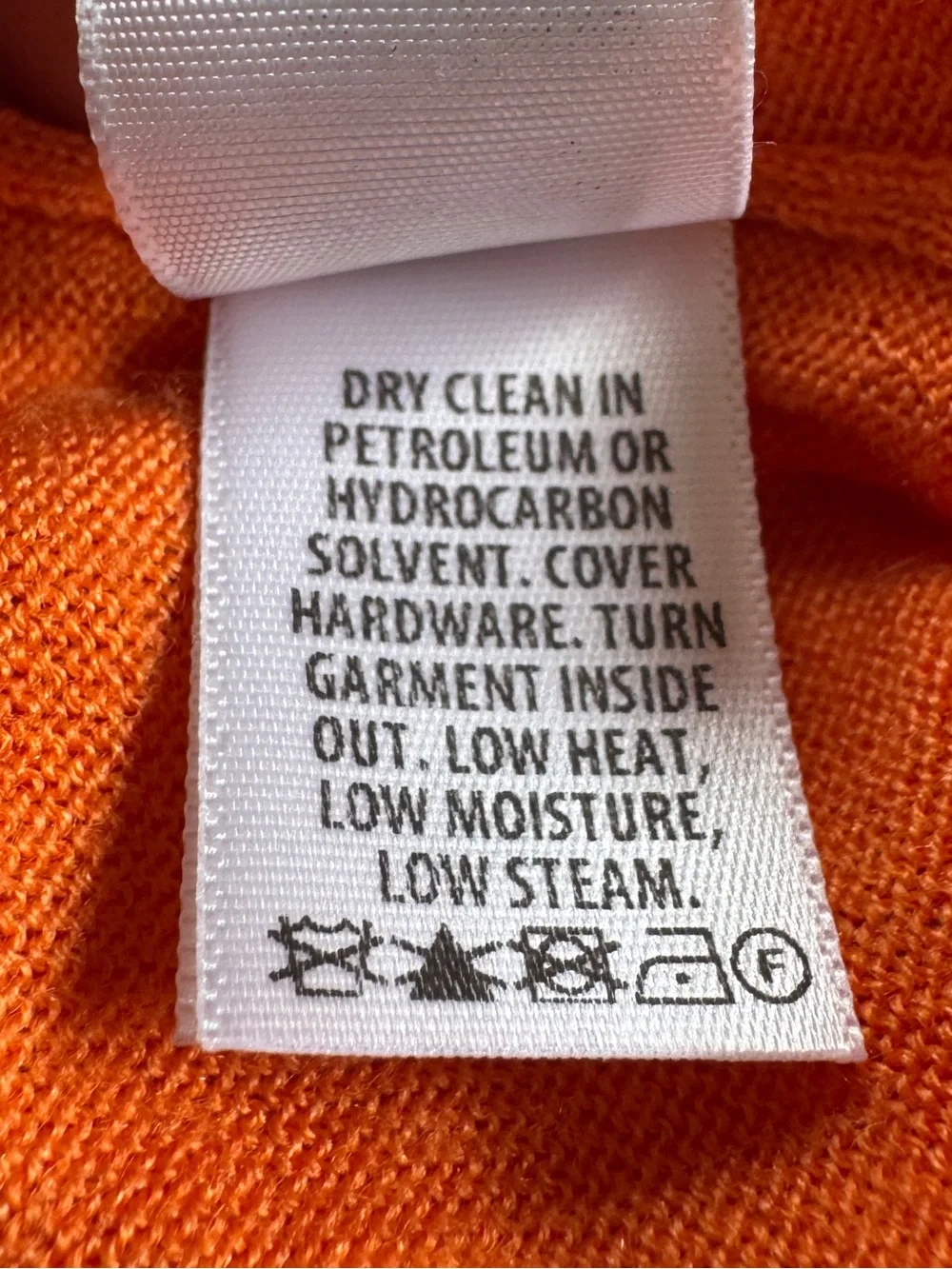 St. John Orange Wool & Silk V Neck Cardigan - Small